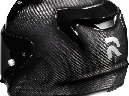HJC RPHA 12 Carbon road helmet in XL size with sleek black design, featuring aerodynamic vents and streamlined safety features.