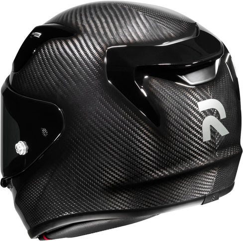 HJC RPHA 12 Carbon road helmet in XL size with sleek black design, featuring aerodynamic vents and streamlined safety features.