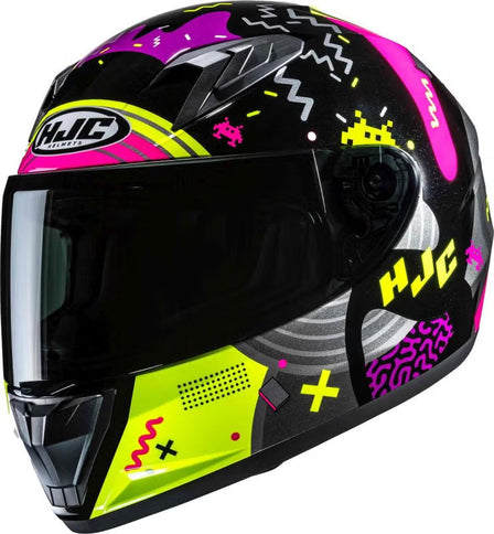 HJC Y10 Mika Youth Road Helmet in black and pink with adjustable straps and ventilation, designed for young cyclists.