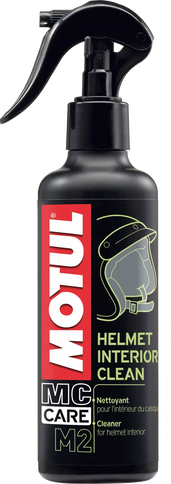 Motul M2 Helmet Interior Clean bottle showing 250ml spray cleaner for motorcycle helmet interior care.