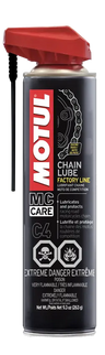 Motul C4 Chain Lube Factory Line 400ml container, high-performance chain lubricant for motorcycle and bicycle chains.