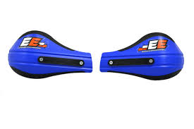 Blue Enduro Engineering Roost Deflector mounted on a motorcycle, showcasing its protective design and vibrant color.