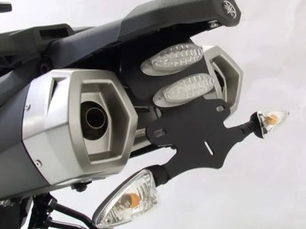 R&G Tail Tidy for Yamaha XT660Z motorcycle, showing sleek black tail end with integrated LED light and streamlined design.