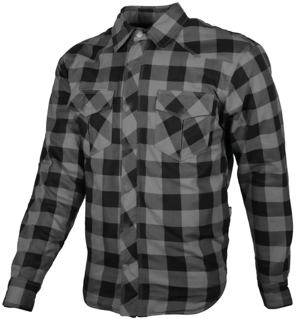 NEXO FLANNEL KEVLAR RIDING SHIRT BLK/GRY