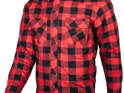 NEXO FLANNEL KEVLAR RIDING SHIRT BLK/RED