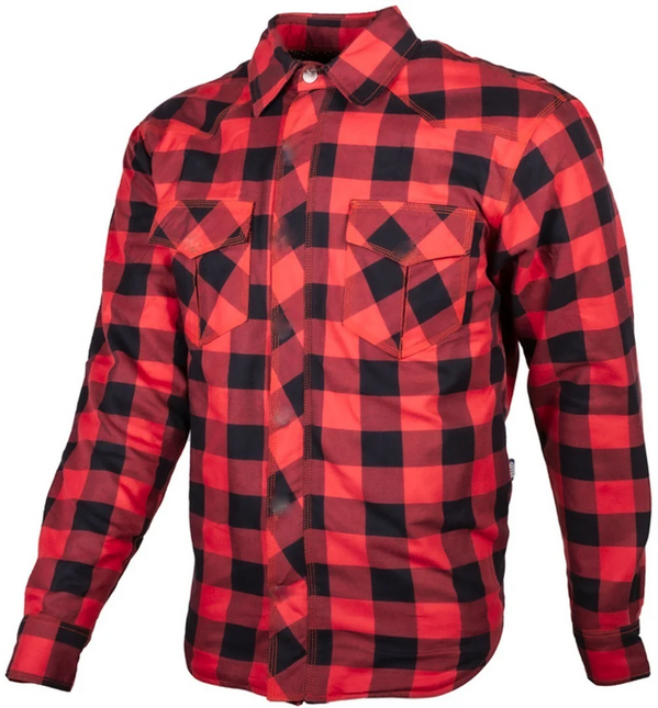 NEXO FLANNEL KEVLAR RIDING SHIRT BLK/RED