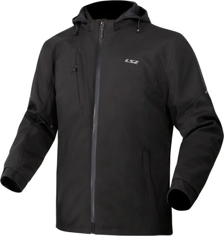 LS2 Bolton Air Black motorcycle textile jacket, waterproof road jacket in black, size 5XL, featuring protective armor and breathable fabric.