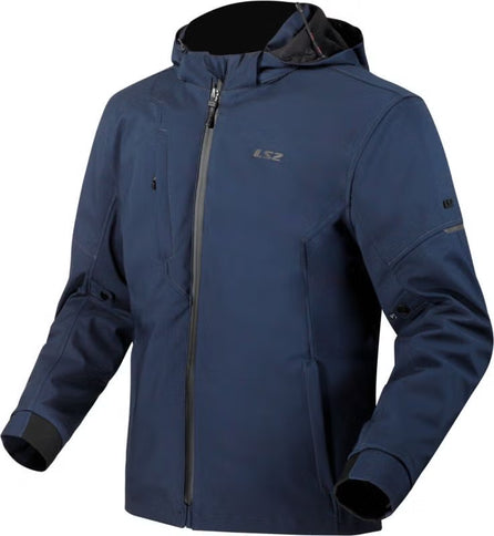 Blue LS2 Bolton Air waterproof motorcycle textile jacket with protective padding, shown on a mannequin in a 5XL size.