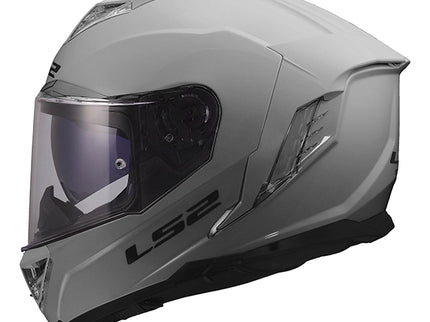 LS2 Storm 3 Nardo Grey road helmet with a solid grey finish, featuring aerodynamic design and secure strap system.