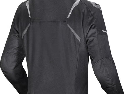 LS2 Ladies Zoom Waterproof Motorcycle Jacket in black, featuring textile design and adjustable fit, suitable for road riding.