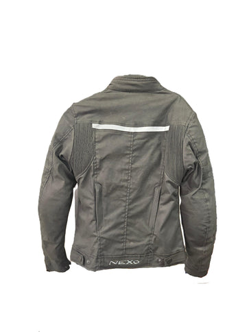 NEXO Ladies Madson Wax Jacket for women, showcasing a black road jacket with a sleek design and functional details.