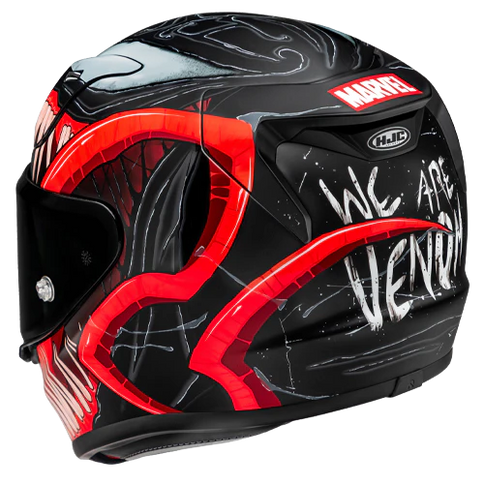 HJC RPHA12 Venom 3 road helmet with sleek black design and aerodynamic vents, designed for motorcycle riders.