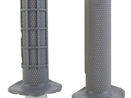 LIZZARD Moto-Lock grips in grey with T-cable design, suitable for motorcycle handlebars for secure grip and control.