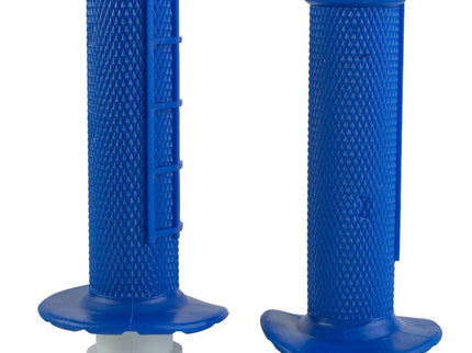 Blue LIZZARD Moto-Lock grips with T-cable for bikes, providing secure handlebar locking and a comfortable grip.