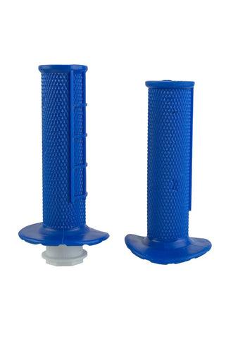 Blue LIZZARD Moto-Lock grips with T-cable for bikes, providing secure handlebar locking and a comfortable grip.