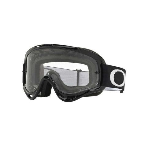 OAKLEY XS O-Frame MX goggles with clear lens and jet black frame, designed for motocross riding.