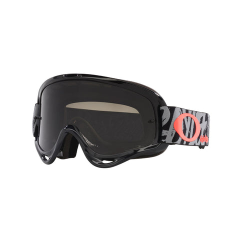 O-Frame MX Goggle by Troy Lee Designs in painted black with tinted lenses, designed for motocross riding.