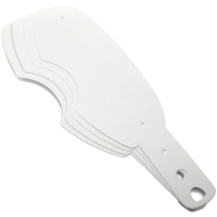 Set of 25 Oakley AIRBRAKE tear-off strips for motocross goggles, designed to protect lenses during riding.