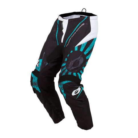 ONEAL MX Zen Teal motocross pants with reinforced knee panels and adjustable waist for riding comfort and durability