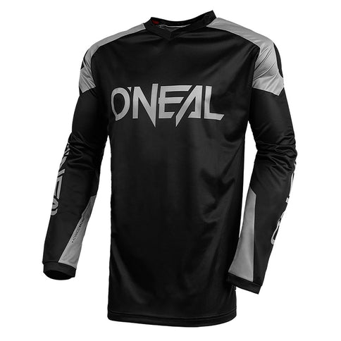 O'NEAL Matrix MX Jersey in black and grey with breathable fabric and sporty design for motocross riding.