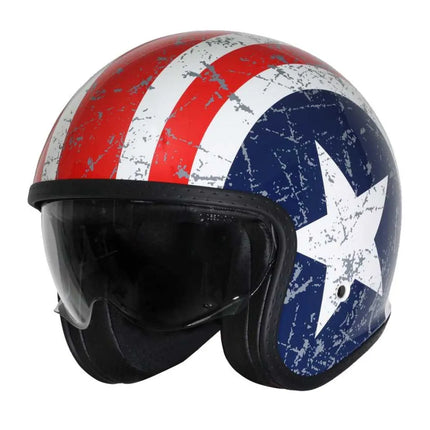 Origine Spirit Rebel Star open face helmet RED/WHT/BLU