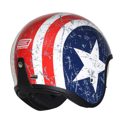 Origine Spirit Rebel Star open face helmet RED/WHT/BLU