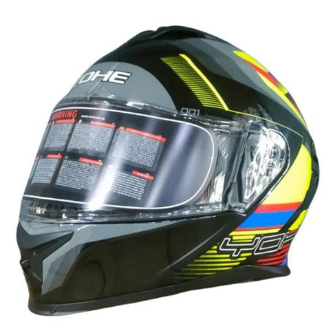 YOHE 986 shiny multi-colored road helmet with sleek design and ventilation for cycling safety and style.