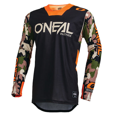 Orange ONEAL MX jersey from the Mayhem Ambush collection, featuring lightweight, breathable fabric and bold design details.