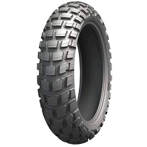 Michelin ANAKEE Wild motorcycle tire with 150/70-18 size, featuring rugged tread pattern for off-road and adventure riding.