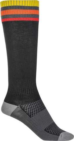Black FLY MX socks for youth, thin and lightweight motocross socks designed for comfort and performance.