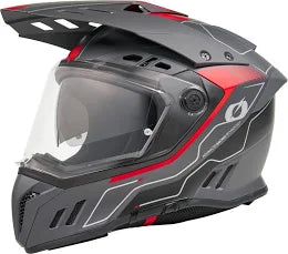 O'NEAL Sierra RS V.26 adventure helmet in Echo Black and Red with ventilation and adjustable straps for outdoor riding.