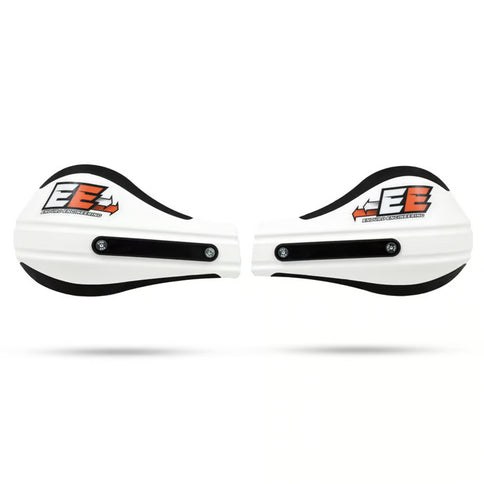 White Enduro Engineering roost deflector mounted on a motorcycle, designed to protect riders from debris and dirt during off-road riding.