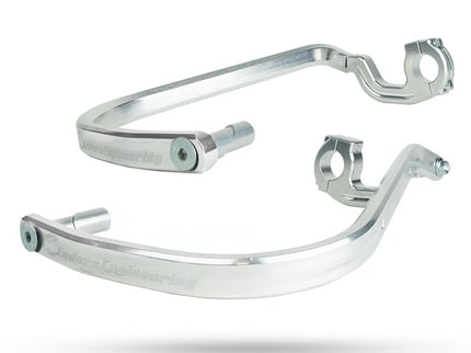 Enduro Engineering Evolution 2 Silver Fat Bar motorcycle handlebar with textured grips and mounting clamps, designed for off-road riding.
