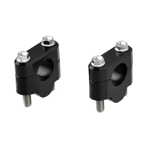 Black ZETA 19mm bar risers with 78-inch (222mm) size bars for motorcycle handlebars, adjustable and durable.