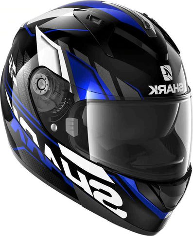 SHARK RIDILL Phaz KBW road helmet with aerodynamic design, featuring a sleek black finish and adjustable straps for safety.