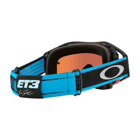 Oakley AIRBRAKE MX goggles from Tomac Signature Series with blue Prizm lens and protective case, designed for motocross riding.