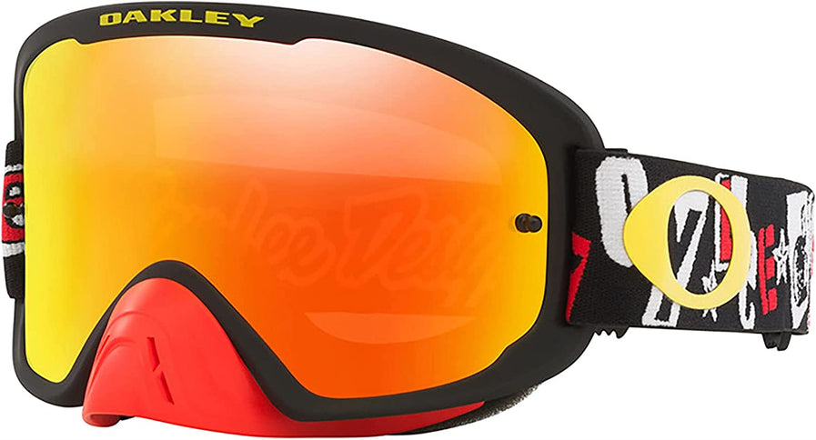OAKLEY O-Frame 2.0 Pro MX goggles in Anarchy Red with clear lens, designed for motocross riding and protection.