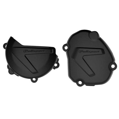 Polisport clutch and ignition kit for YZ125 dirt bike, includes protective components and engine parts.