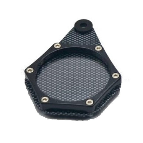 Black ACERBIS BMA Disk Holder for motorcycle accessories, shown mounted on a bike with a sleek black finish.
