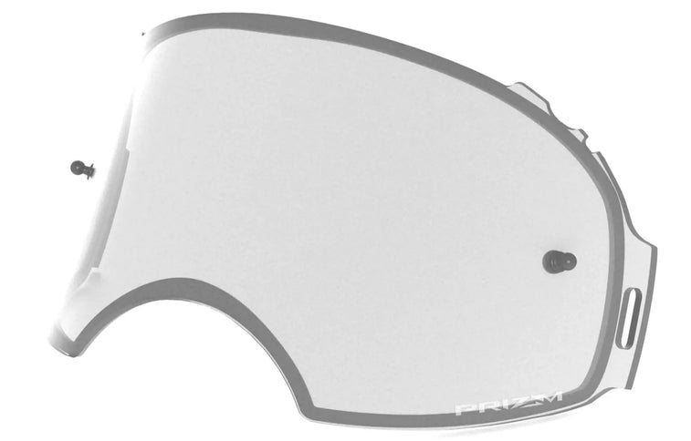 Oakley AIRBRAKE Dual Clear Lens for goggles, featuring a transparent design and durable construction for motocross riding.