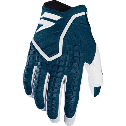 Navy SHIFT 3LACK LABEL PRO GLOVES MX gloves with reinforced palms and adjustable strap for motocross riding.