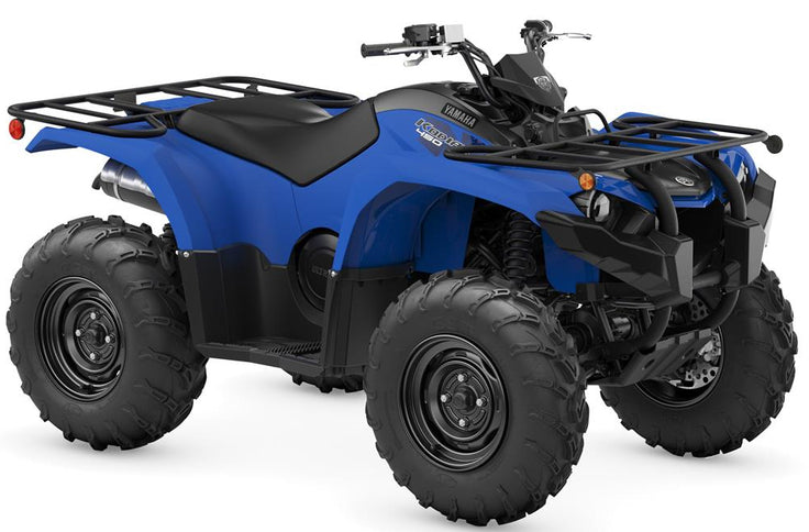 Yamaha Kodiak 450 ATV with rugged tires and durable frame, designed for off-road adventures and outdoor utility use.