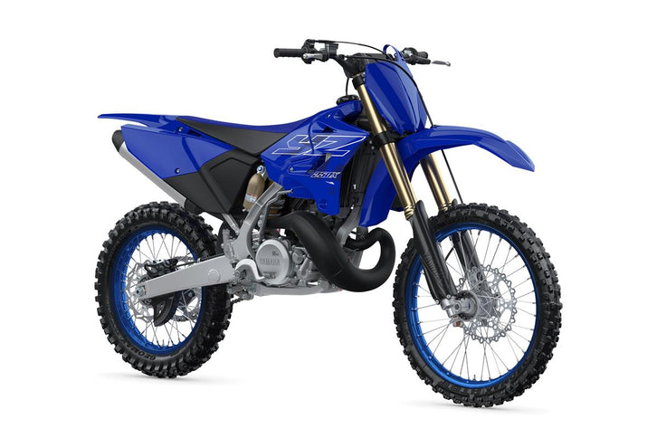 2024 Yamaha YZ250X off-road motorcycle with rugged tires, lightweight frame, and Yamaha branding, ready for dirt trail riding.