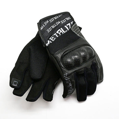 Black METALIZE 368 Shorty Road Gloves with padded palms and breathable fabric for cycling comfort and protection
