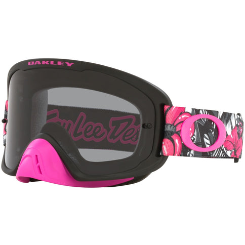 OAKLEY O-Frame 2.0 Pro MX Goggles by Troy Lee Designs in Jungle with dark grey frame and tinted lens for motocross riding.