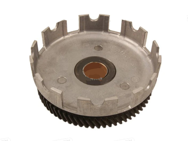 Yamaha TY80 primary driven gear component by RBS-Yamaha, showing a metallic gear part with precise teeth and mounting holes.